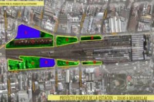 Audiencia por el parque en la zona de Once