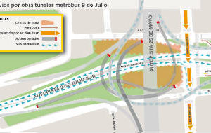 Obra de túneles Metrobus 9 de Julio