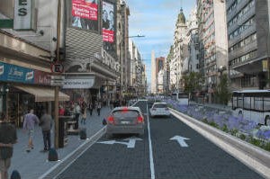 Avenida Corrientes tras las obras calle reversible