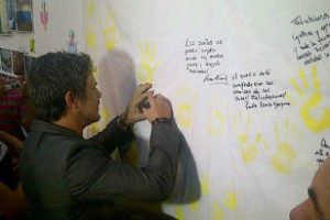 Macri y Alejandro Sanz visitaron un Centro de Primera Infancia