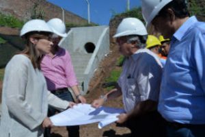 Vicente  López: Vidal visita obras Hidráulica