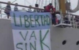 Fragata Libertad: "Libertad va sin K"