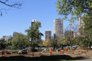 Parque Las Heras. Plena obra de renovación