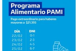 PAMI: Paga cuota del programa Plan Alimentario