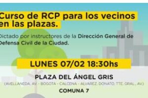 Ciudad:Curso de RCP en la comunas 6,7,9 todos en las plazas