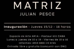 Ciudad:AMIA inaugurará el jueves la exposición “Matriz” de Julián Pesce