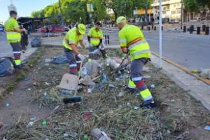 Ciudad: Operativo de limpieza  tras los festejos,argentina campeón