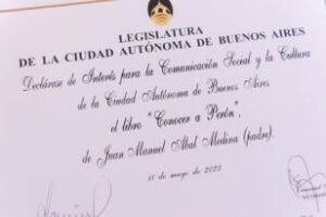 Legislatura porteña:Es de interès el libro “Conocer a Peròn”