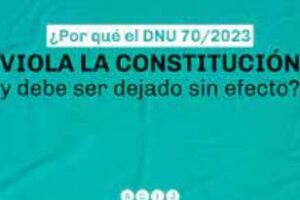 El DNU viola la Constitución Nacional y debe dejarse sin efecto