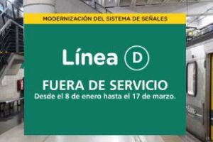 Hoy lunes,la Línea D cerrará por trabajos de modernización