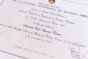 Legislatura:Se declarò de interès a la Asociaciòn Civil Memoria Palermo