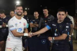 La Policía de la Ciudad recibió al equipo de rugby de Inglaterra